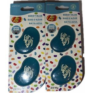 2 Qty Packs Of 2 Jelly Belly Duo Berry Blue Car Vent Air Freshener
